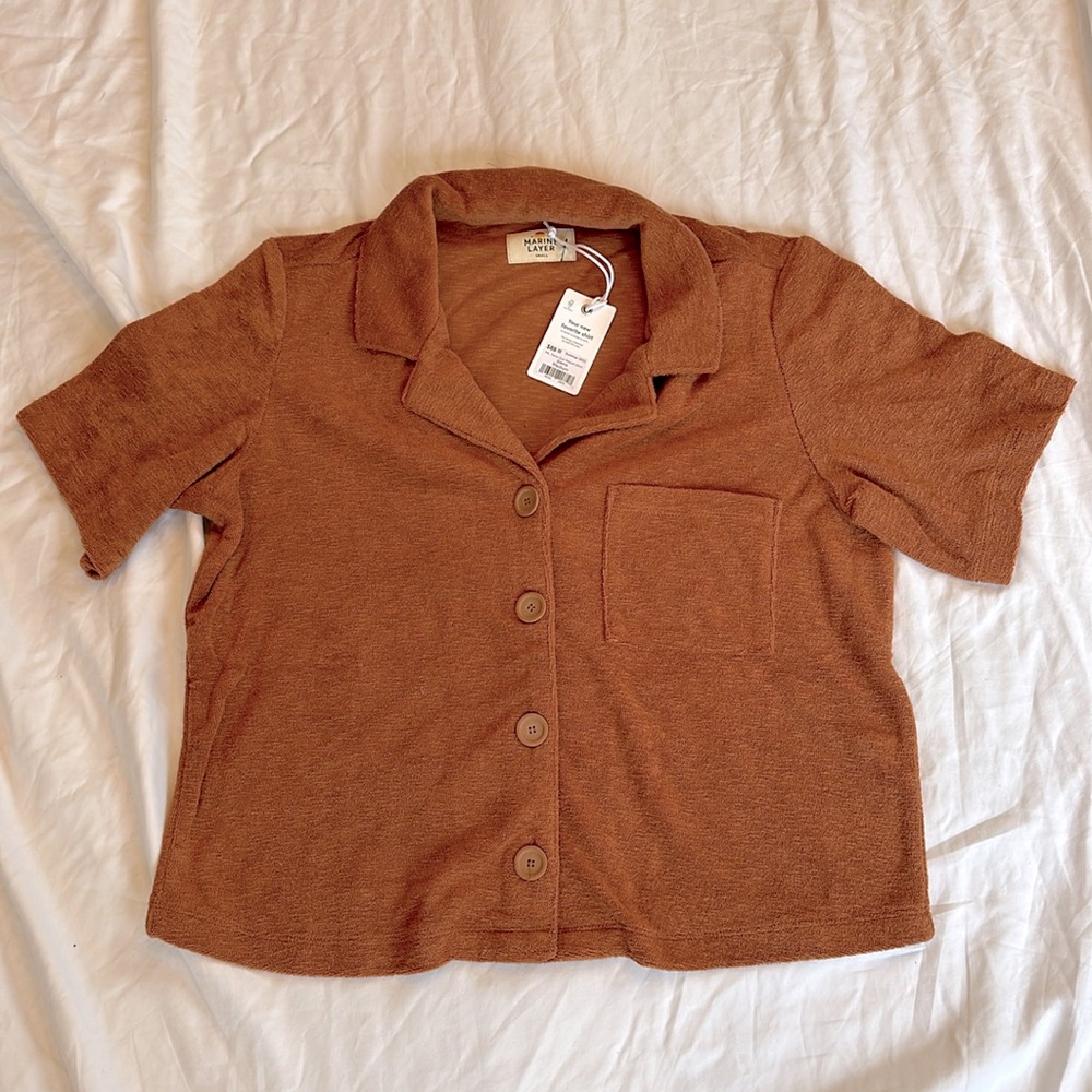 NWT Marine Layer Women’s Terry Out Resort Shirt in Sierra